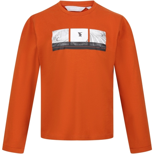 Abbigliamento Unisex bambino T-shirts a maniche lunghe Regatta Wenbie III Keep Going Arancio