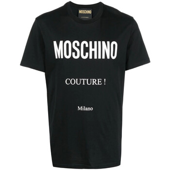Abbigliamento Uomo T-shirt & Polo Moschino T-SHIRT 4409 - SIGNATURES PRINT STRETCH JERSEY Nero