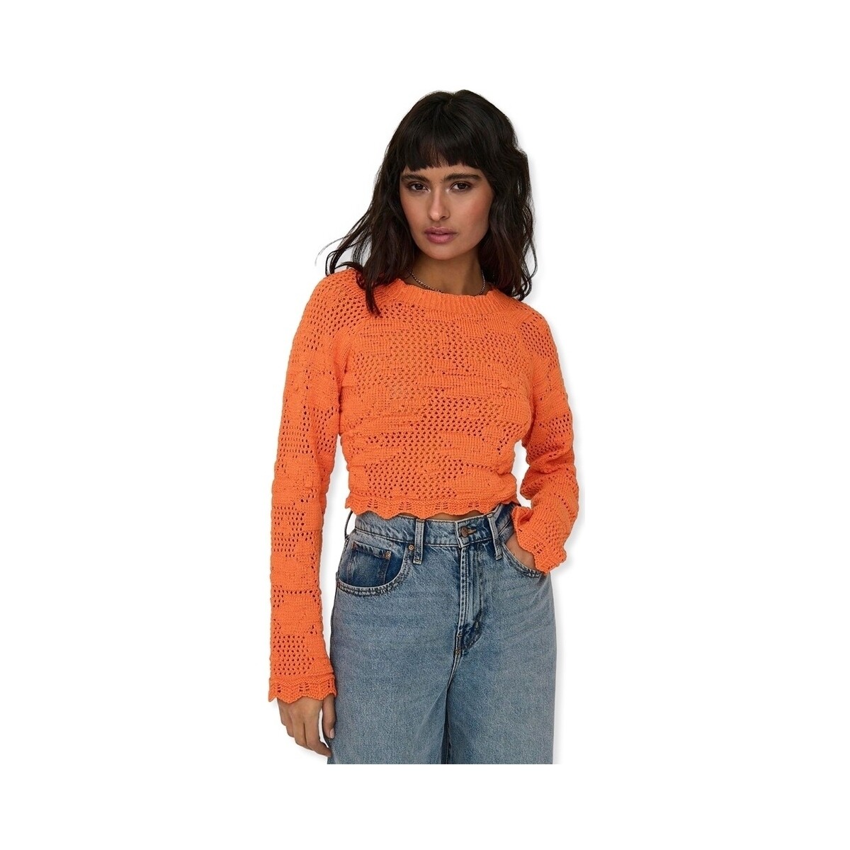 Abbigliamento Donna Maglioni Only Cille Life Knit L/S - Tangerine Arancio