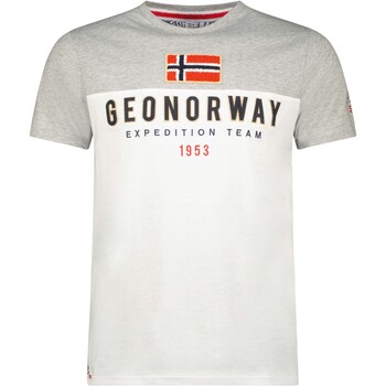 Abbigliamento Uomo T-shirt maniche corte Geographical Norway SW1276HGNO-GREY-WHITE Bianco
