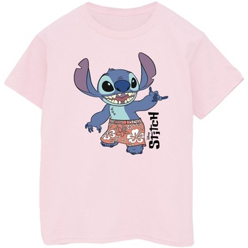 Abbigliamento Bambina T-shirt maniche corte Disney Lilo & Stitch Bermuda Shorts Rosso