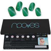 Bellezza Donna Kit manicure Nooves Jade Glass Premium Glam Fogli Per Unghie Gel cat Eye Green 