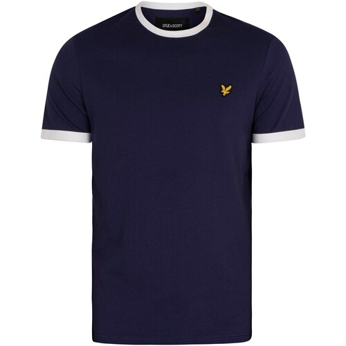 Abbigliamento Uomo T-shirt maniche corte Lyle & Scott T-shirt Ringer in cotone biologico Blu