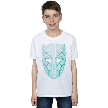 Abbigliamento Bambino T-shirt maniche corte Marvel Black Panther Tribal Mask Bianco