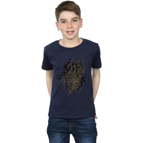 Abbigliamento Bambino T-shirt maniche corte Marvel Black Panther Gold Head Blu