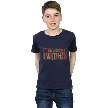 Abbigliamento Bambino T-shirt maniche corte Marvel Black Panther Tribal Logo Blu