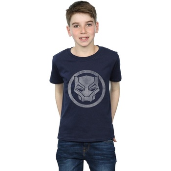 Abbigliamento Bambino T-shirt maniche corte Marvel Black Panther Distressed Icon Blu