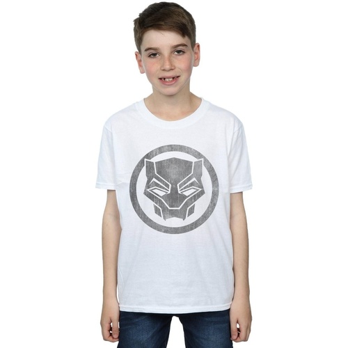 Abbigliamento Bambino T-shirt maniche corte Marvel Black Panther Distressed Icon Bianco