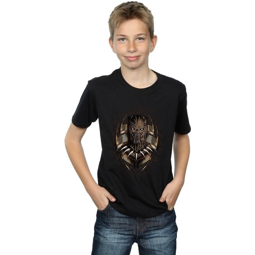 Abbigliamento Bambino T-shirt maniche corte Marvel Black Panther Gold Killmonger Nero