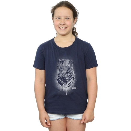 Abbigliamento Bambina T-shirts a maniche lunghe Marvel Black Panther Spray Headshot Blu