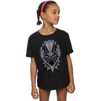 Abbigliamento Bambina T-shirts a maniche lunghe Marvel Black Panther Head Nero