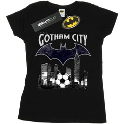 Abbigliamento Donna T-shirts a maniche lunghe Dc Comics Batman Football Gotham City Nero
