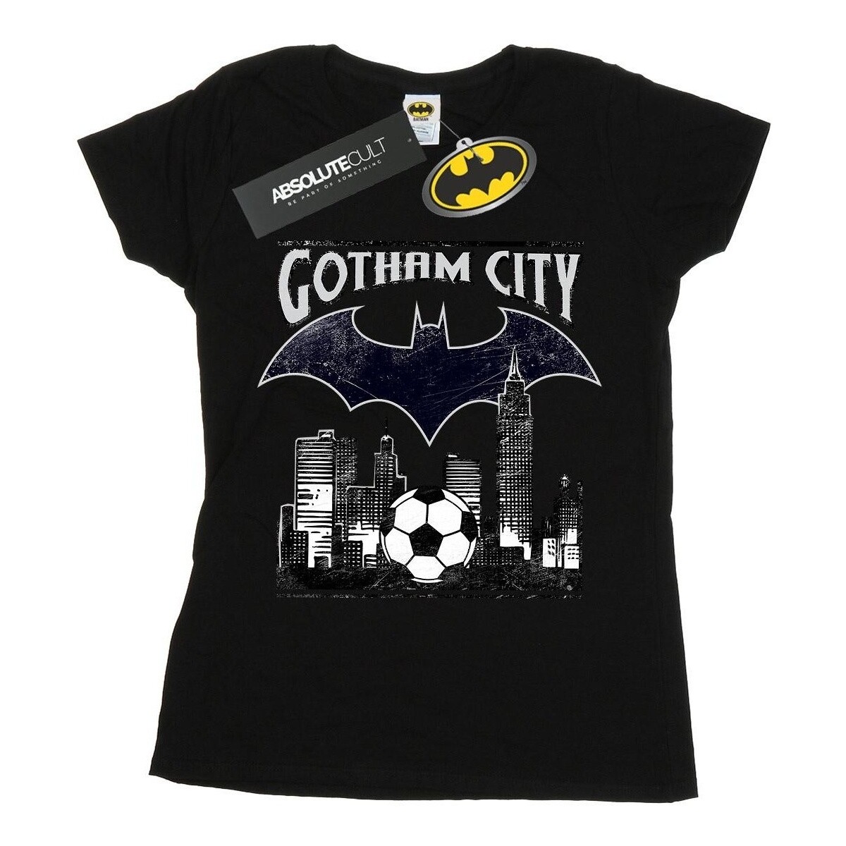 Abbigliamento Donna T-shirts a maniche lunghe Dc Comics Batman Football Gotham City Nero