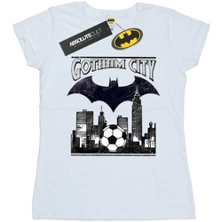 Abbigliamento Donna T-shirts a maniche lunghe Dc Comics Batman Football Gotham City Bianco