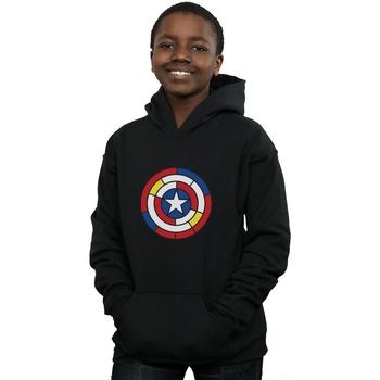 Abbigliamento Bambino Felpe Marvel Captain America Stained Glass Shield Nero