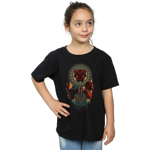 Abbigliamento Bambina T-shirts a maniche lunghe Marvel Black Panther Totem Nero