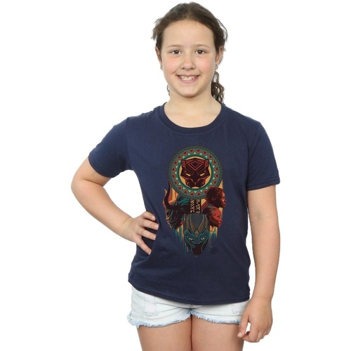 Abbigliamento Bambina T-shirts a maniche lunghe Marvel Black Panther Totem Blu