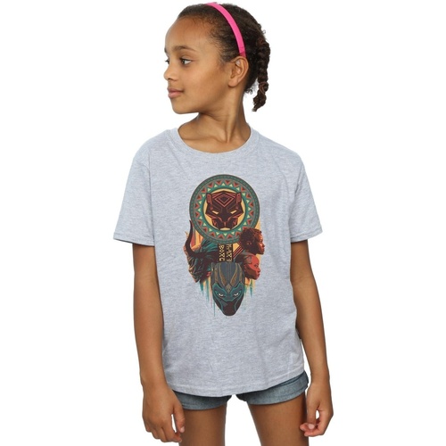 Abbigliamento Bambina T-shirts a maniche lunghe Marvel Black Panther Totem Grigio