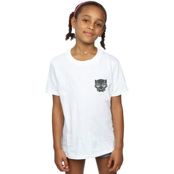 Abbigliamento Bambina T-shirts a maniche lunghe Marvel Black Panther Black On Black Chest Print Bianco