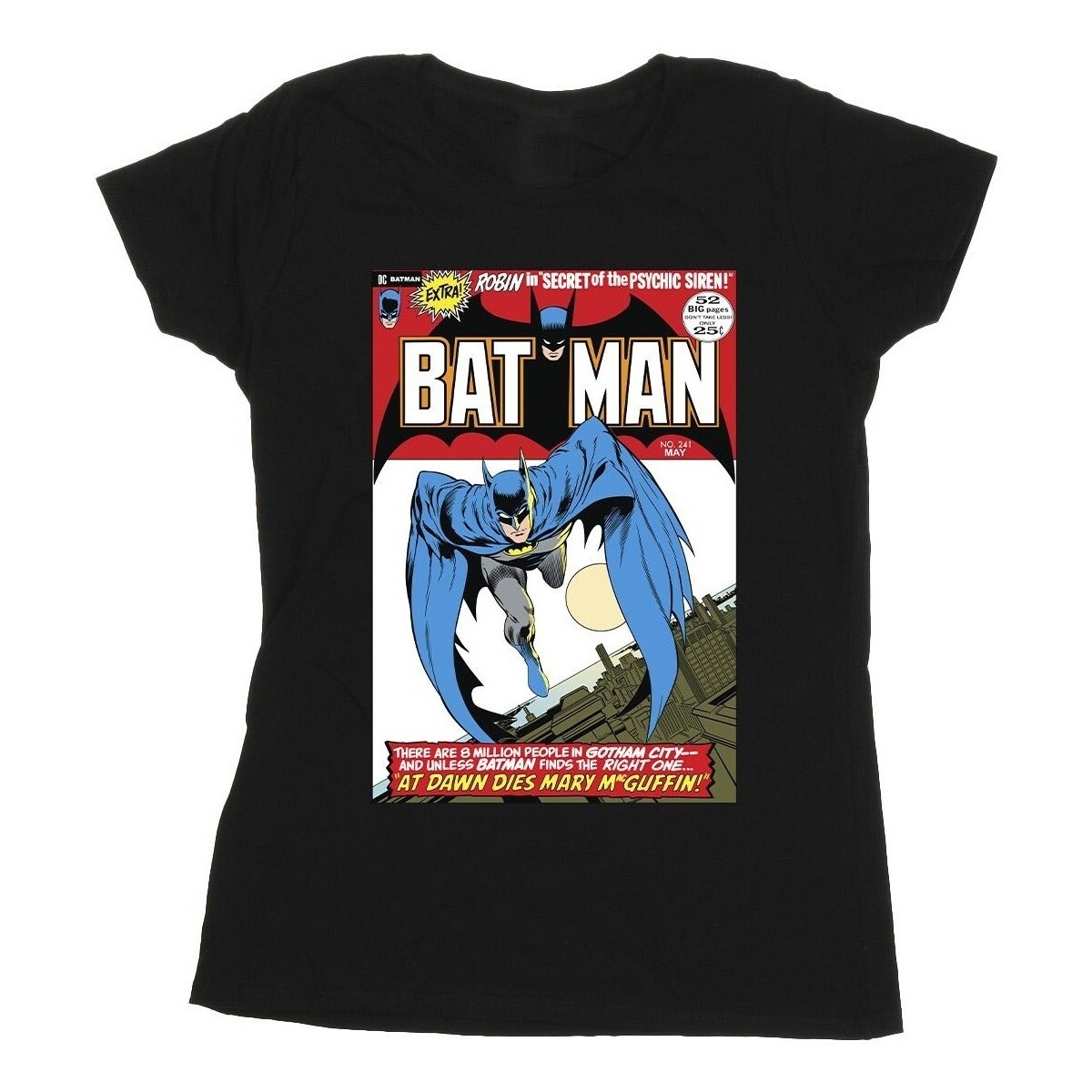 Abbigliamento Donna T-shirts a maniche lunghe Dc Comics Running Batman Cover Nero