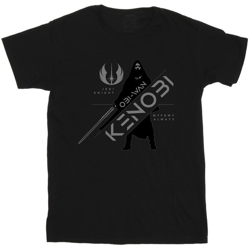 Abbigliamento Bambina T-shirts a maniche lunghe Disney Obi-Wan Kenobi Jedi Knight Nero