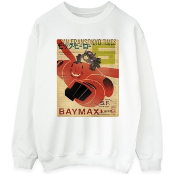 Abbigliamento Donna Felpe Disney Big Hero 6 Baymax Flying Baymax Newspaper Bianco