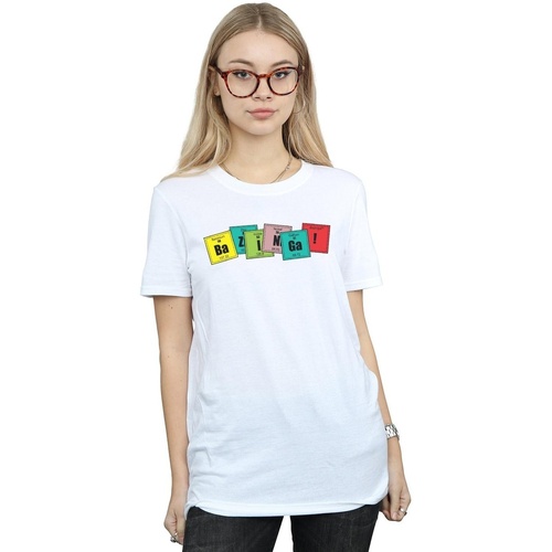 Abbigliamento Donna T-shirts a maniche lunghe The Big Bang Theory Bazinga Elements Bianco