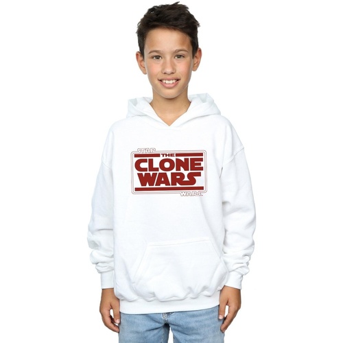 Abbigliamento Bambino Felpe Disney Clone Wars Logo Bianco