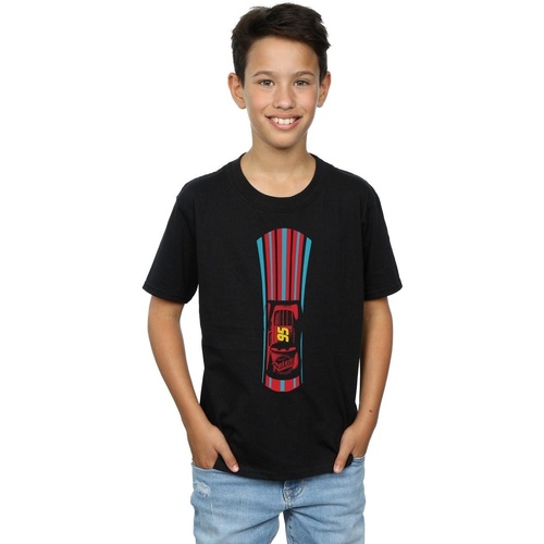 Abbigliamento Bambino T-shirt maniche corte Disney Cars Lightning McQueen Stripes Nero