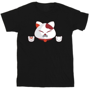 Abbigliamento Bambina T-shirts a maniche lunghe Disney Big Hero 6 Baymax Kitten Heads Nero