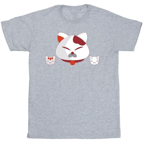 Abbigliamento Bambina T-shirts a maniche lunghe Disney Big Hero 6 Baymax Kitten Heads Grigio