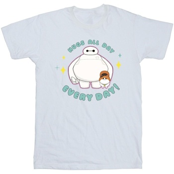 Abbigliamento Bambina T-shirts a maniche lunghe Disney Big Hero 6 Baymax Hugs Everyday Bianco