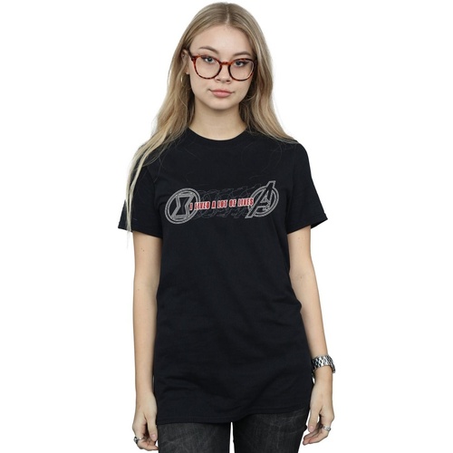 Abbigliamento Donna T-shirts a maniche lunghe Marvel Black Widow Movie Lots Of Lives Nero
