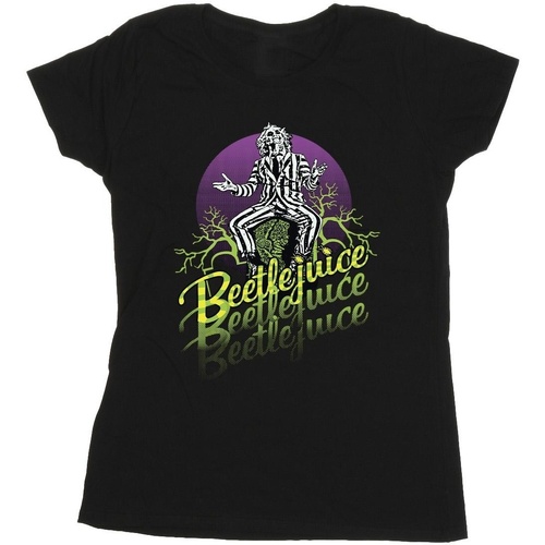 Abbigliamento Donna T-shirts a maniche lunghe Beetlejuice Purple Circle Nero