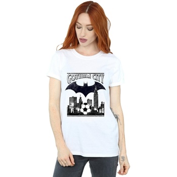 Abbigliamento Donna T-shirts a maniche lunghe Dc Comics Batman Football Gotham City Bianco