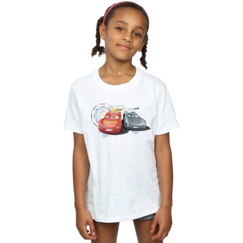 Abbigliamento Bambina T-shirts a maniche lunghe Disney Cars Lightning Vs Storm Bianco