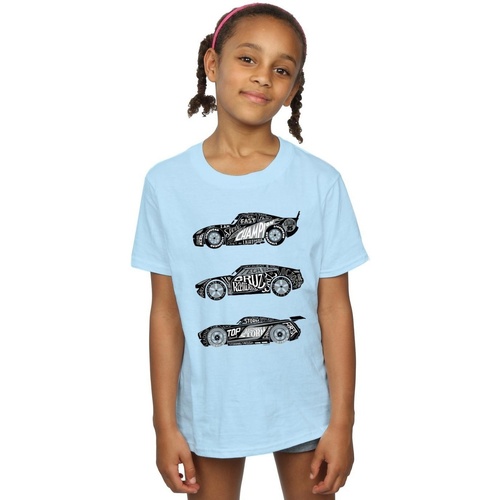 Abbigliamento Bambina T-shirts a maniche lunghe Disney Cars Text Racers Blu