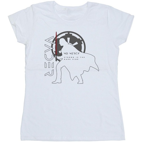 Abbigliamento Donna T-shirts a maniche lunghe Star Wars: Obi-Wan Kenobi Vader No Mercy Bianco