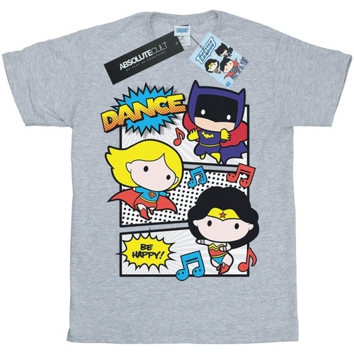 Abbigliamento Bambina T-shirts a maniche lunghe Dc Comics Chibi Super Friends Dance Grigio