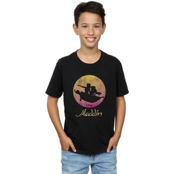 Abbigliamento Bambino T-shirt maniche corte Disney Aladdin Flying Sunset Nero