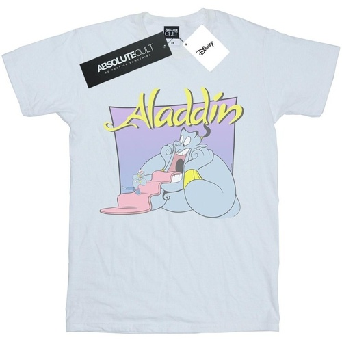 Abbigliamento Bambina T-shirts a maniche lunghe Disney Aladdin Genie Wishing Dude Bianco