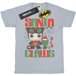 Abbigliamento Uomo T-shirts a maniche lunghe Dc Comics Chibi Catwoman Santa Claws Grigio