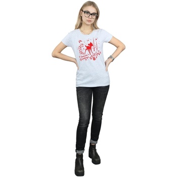 Abbigliamento Donna T-shirts a maniche lunghe Disney Bambi Christmas Greetings Grigio