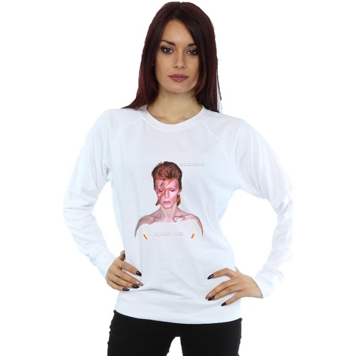 Abbigliamento Donna Felpe David Bowie Aladdin Sane Version Bianco