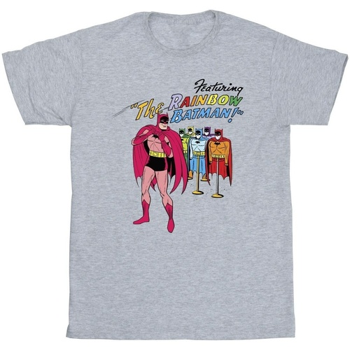 Abbigliamento Uomo T-shirts a maniche lunghe Dc Comics Batman Comic Cover Rainbow Batman Grigio