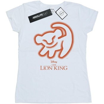 Abbigliamento Donna T-shirts a maniche lunghe Disney The Lion King Cave Drawing Bianco