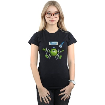 Abbigliamento Donna T-shirts a maniche lunghe Disney Monsters University Taped Mike Nero