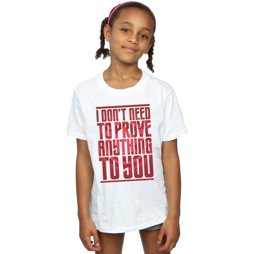 Abbigliamento Bambina T-shirts a maniche lunghe Marvel Captain  Prove Anything Bianco