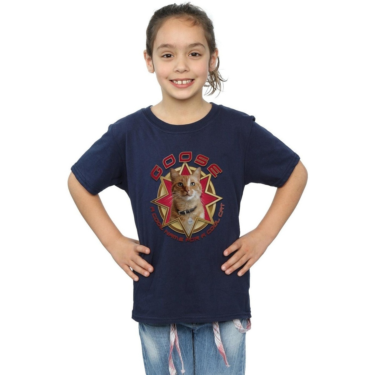 Abbigliamento Bambina T-shirts a maniche lunghe Marvel Captain  Goose Cool Cat Blu