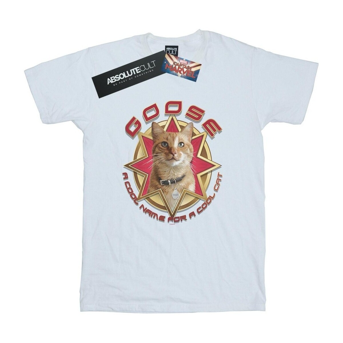 Abbigliamento Bambina T-shirts a maniche lunghe Marvel Captain  Goose Cool Cat Bianco